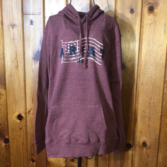 Womens Ariat real hoodie Maroon western country comfy causal size medium USA​ - Picture 4 of 10